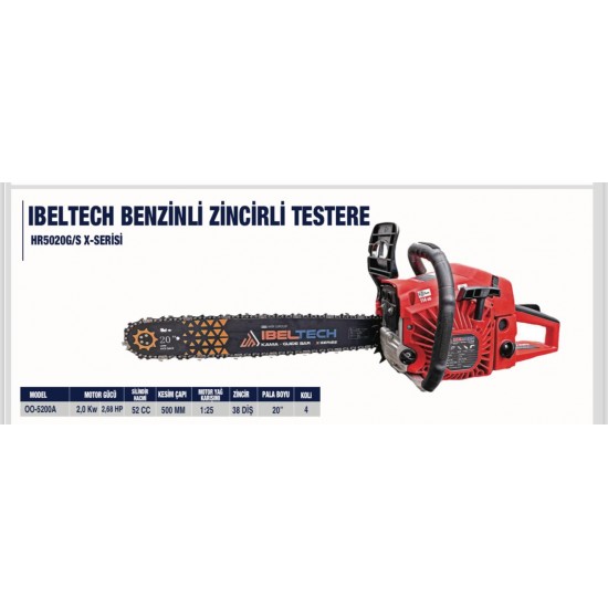 IBELTECH BENZİNLİ ZİNCİRLİ TESTERE OO-5200A - (HR5020)