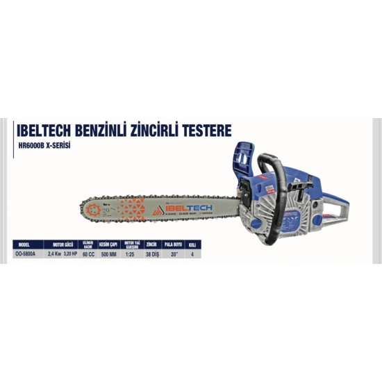 IBELTECH BENZİNLİ ZİNCİRLİ TESTERE OO-5800A - (HR6000)